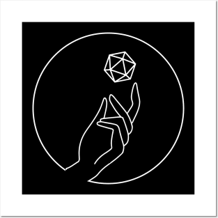 Minimalist Geometric D20 Dice of the Sorcerer Tabletop RPG Posters and Art